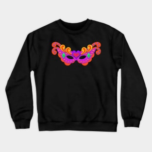 Masquerade Mask | Pink Mardi Gras Mask | Felt Look | Cherie's Art(c)2020 Crewneck Sweatshirt